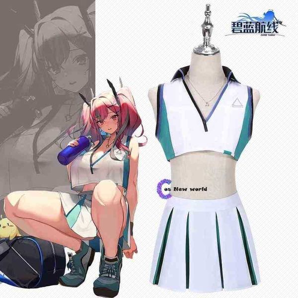 Spiel Azur Lane Cosplay Kostüm Formelle Kleidung Weibliche Partei Rolle Spielen Kleid Uniform Outfits Cheerleader Sexy Anzug Sommer V-ausschnitt j220720