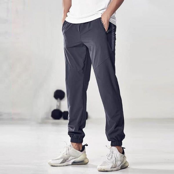 Pantaloni da uomo Sport Ice Silk Summer Steetwear Pantaloni sportivi da uomo allacciati alla caviglia a vita alta per l'uso quotidiano