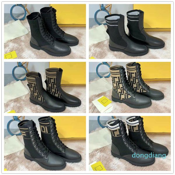 Носки ботинки плоская обувь Martin Boots Luxury Designer кожаная тканая мода