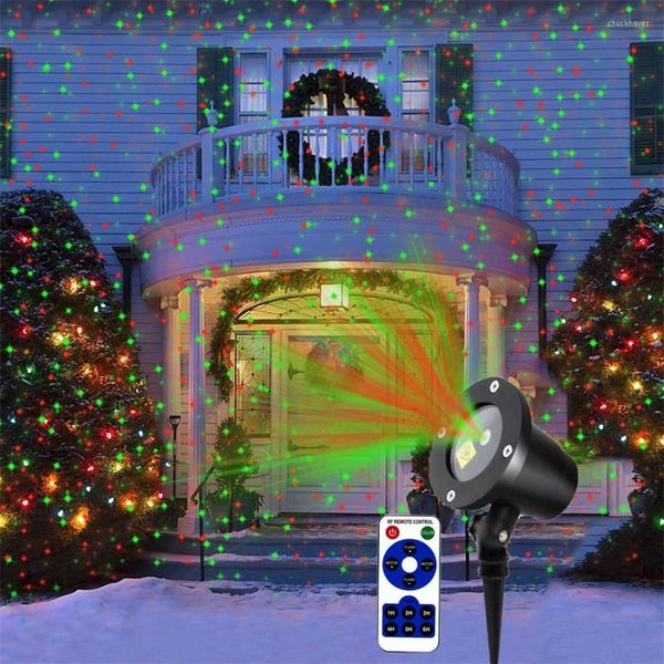 Noel Lazer Projektörü Işık Kırmızı Yeşil Yıldız Gösterisi Uzak Dış Mekan Peyzaj Spot Içılı LED Projeksiyon