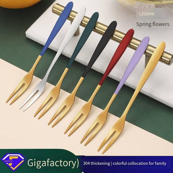 Geschirr Sets 5 stücke 304 Edelstahl Kreative Cartoon Obst Gabel Mooncake Messer Dessert Pick Set Küche Zubehör