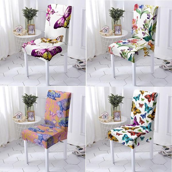 Fodere per sedie Bella copertura a farfalla Sala da pranzo Chaise Lounge Sgabello per mobili per la casa nero