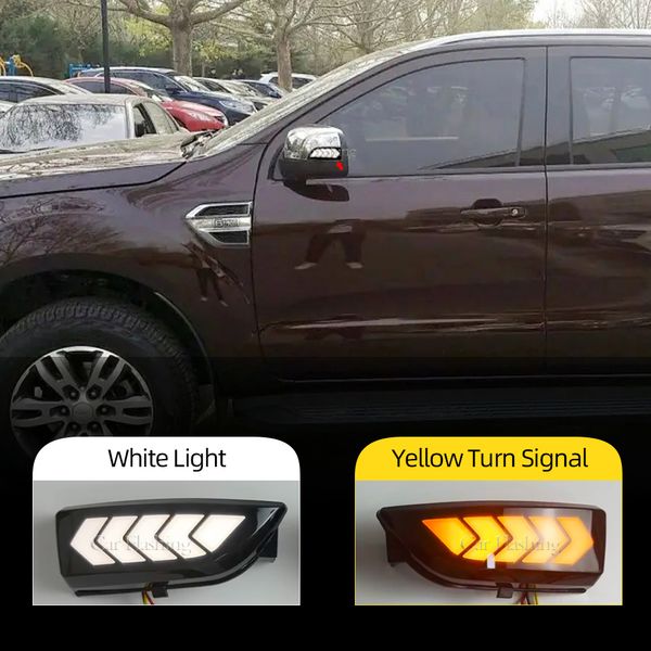 2pcs für Ford Ranger T6 2012-2021 Raptor Wildtrak LED Dynamische Blinde Signal DRL Seitenspiegel Licht Tag Running Light