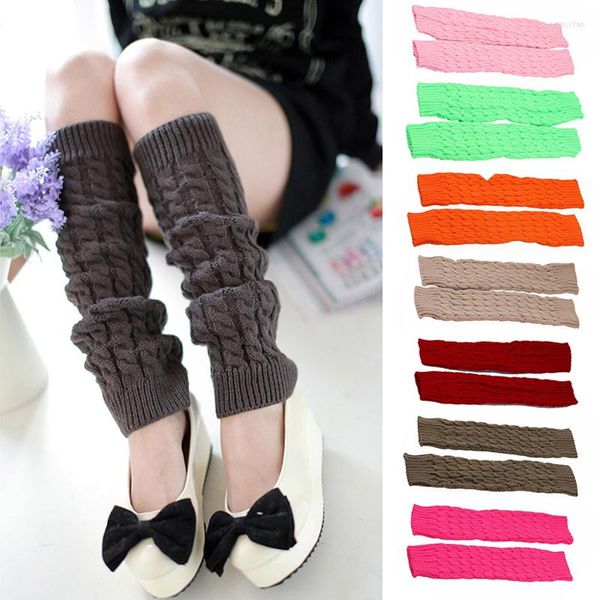 Joelheiras polainas coreanas de moda botão manguita mulher coxa high inverno de crochê quente meias longas capa de presentes de natal