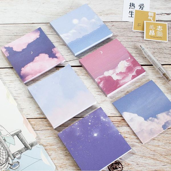 Fogli/pack 8 8 CENTIMETRI Stelle Luna Foresta Tema Carino Memo Pad Adesivi Decal Note Appiccicose Scrapbooking Fai Da Te Kawaii Notepad Diario