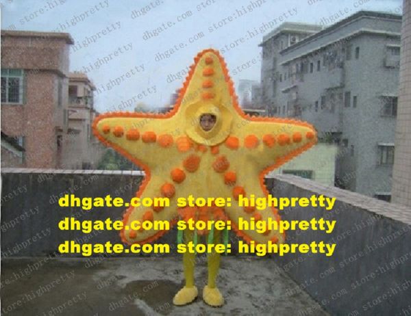 Arancione Starfish Sea Star Fish Stelleroid Costume mascotte Personaggio dei cartoni animati per adulti Promozione dell'immagine Organizza un'attività zz7611