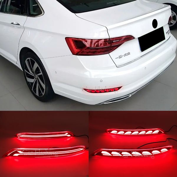 2 pçs led luzes refletor amortecedor traseiro para volkswagen sagitar mk7 2019 2020 2021 2022 carro condução freio turn signal light 12v