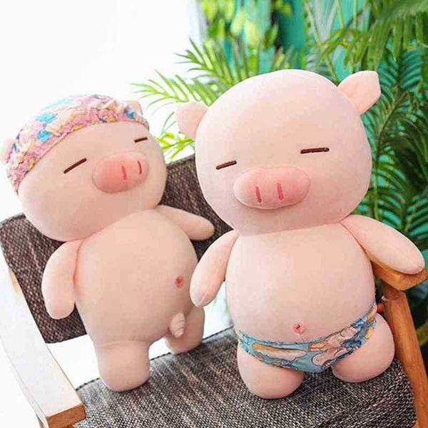 Morbido coccolone Beach Pig Cuddle Pink Pig Doll Pillow Piuma di cotone Cuscino per divano Baby Girl Gift Room Divano Decor J220729