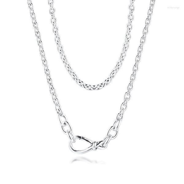 Ketten GPY Halskette Chunky Infinity Knoten Halsketten Sterling Silber 925 Schmuck Frauen Collare Mujer Naszyjnik Colar Joyas De Plata