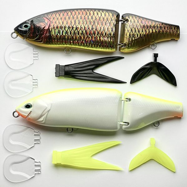 Baits Lures CF LURE Luminous Jointed Bait Floating 220mm 115g Shad Glider Swimbait Fishing Hard Body Bass Pike Painting Flaw Im Angebot 221107
