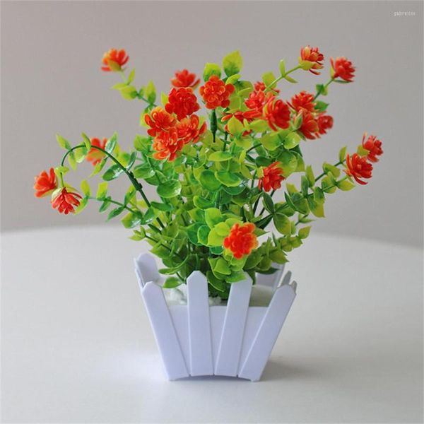 Dekoratif çiçek simülasyon saksı bitki yapay mükemmel plastik ekran kalıp Bonsai süsler için ev bahçe dekor 19 8 15 cm
