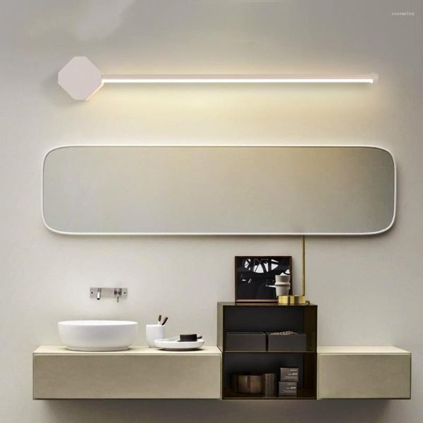 Duvar lambaları Modern Ayna Ön Işık Banyo LED Beyaz / Siyah Dresser Tuvalet Dolabı Makyaj lambası Başucu