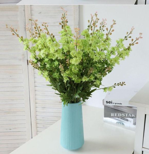 Fiori decorativi Lunghi eleganti 2 forchette Simulazione Viole Fiore Giacinto Delphinium Bellissimo bouquet Vaso per la casa Decorazione fai da te