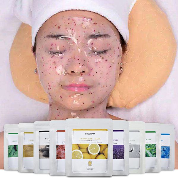 100 g de máscara facial de geléia macia natural em pó rosa branqueador de aloe vera máscara facial de geléia de borracha faça você mesmo para cuidados com a pele