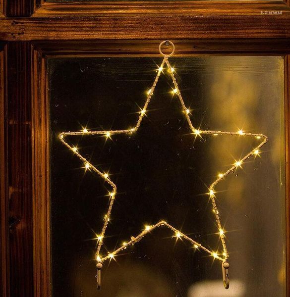 Lampada da parete a LED a forma di stella in ferro da notte con luci notturne, piccola