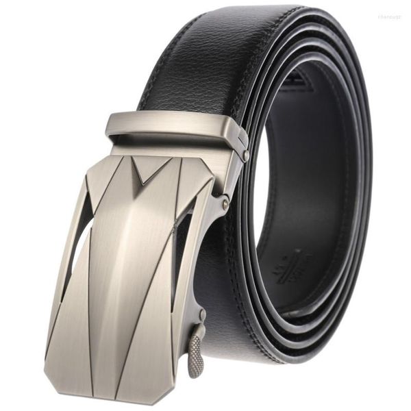 Celra Correia de couro fivela automática masculina para a tendência autêntica de cintura masculina designer de moda CeInture Men Jean Belt Ly1