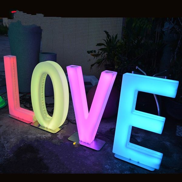 80 cm de altura Recarreg￡vel LED LED LETRAS ILUMINADAS LETRAS AMO AMO ROMA ROMA ROAD LIGHTS PARA HOTELOS COMPRAS ABERTAS DE ABERTAS