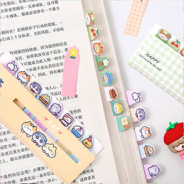 120 pz Cute Cartoon Taccuini Memo Scrivibili Note Appiccicose Segnalibro Kawaii Cancelleria Notebook Planner Gazzetta Indice Adesivi Pagina Bandiera