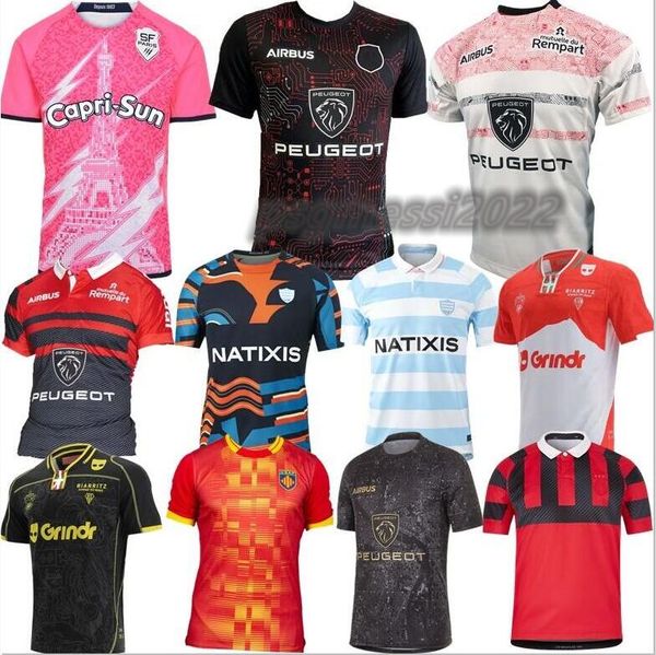 2022 2023 BIARRITZ RACING 92 Jersey de rugby 22 23 Stade Francais Paris Union Toulouser Bordeaux começa a casa fora Perpignan Ernest Wallon Size S-5xl Cirche 666