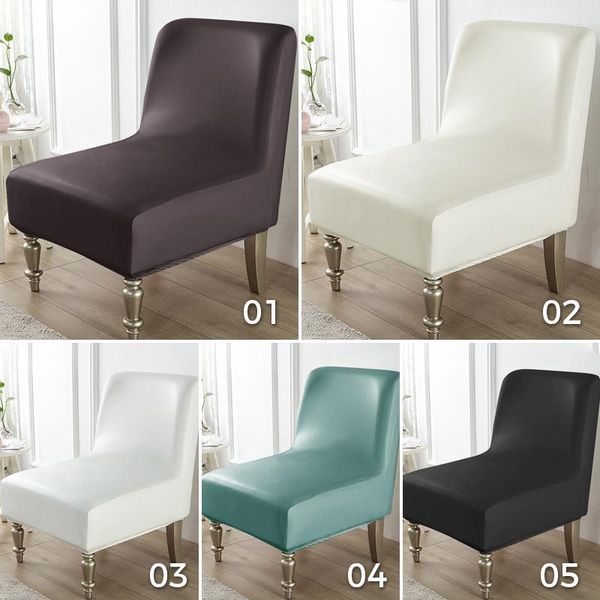 Fodere per sedie Modern Accent PU Leather Armless Cover Seat Singolo divano Sgabello Fodera Stretch Sofa Furniture Protector