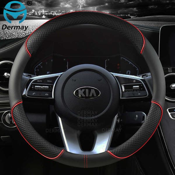 Lenkradbezüge PU-Leder DERMAY Auto-Lenkradbezug für Kia Ceed Sportage Picanto Cerato Seltos Soul Rio 3 4 5 Autozubehör T221108