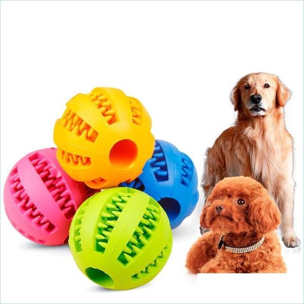 Brinquedos de cachorro Chews 2 polegadas de pet rubber brinquedos de borracha 7 cm Bolas de limpeza de dente brinquedo para cães Droga Droga Home Garden Supplies Dhu2y