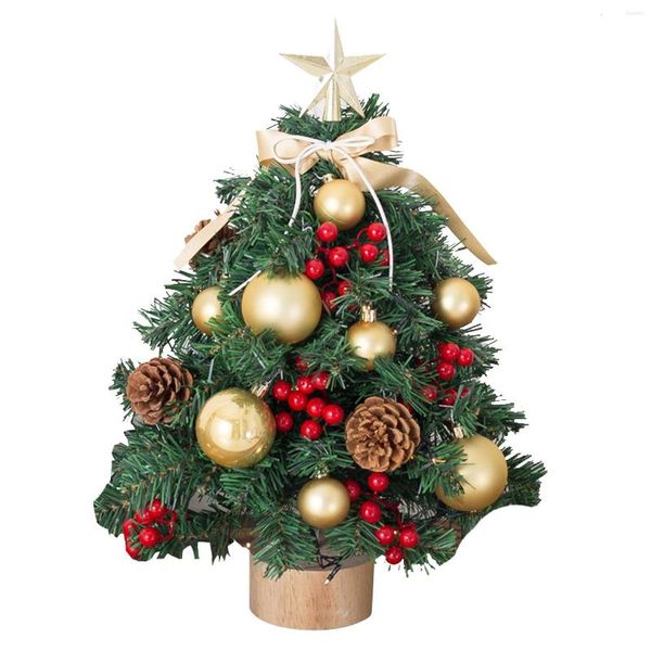 Decorações de Natal 45 cm Mini Tree Happy Year 2022 Desktop Ornamentos Diy Family Decoration for Home Party Navidad Noel