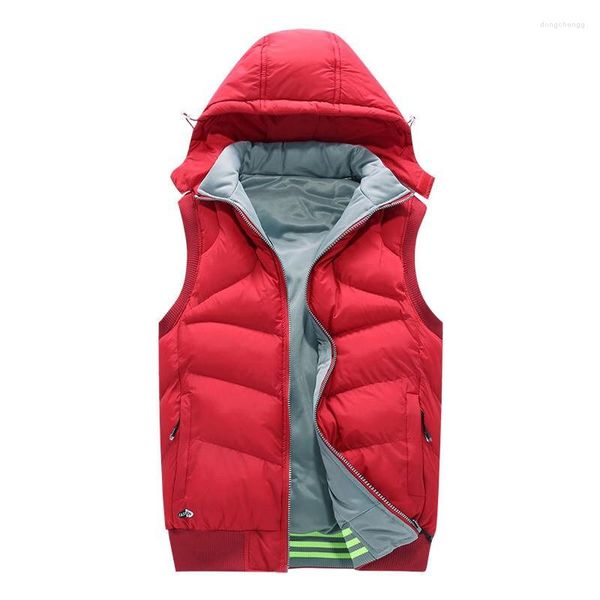 Gilet da uomo STANDSELF Gilet invernale da uomo di marca Giacche senza maniche con cappuccio Abiti da lavoro da uomo Gilet Cappotti Imbottito in cotone caldo