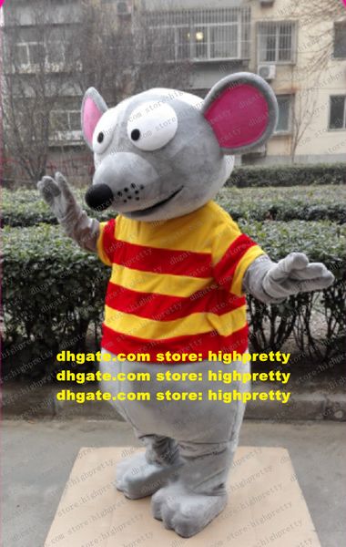 Graue Rattenmaus -Mäuse Maskottchen Kostüm Erwachsener Cartoon Charakter Outfit Anzug Marktplatz Hypermarket Square Publicity ZZ7810