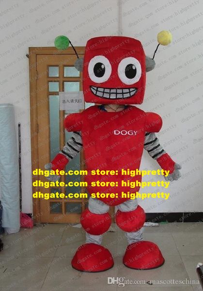 Rotes Roboter-Maskottchen-Kostüm für Erwachsene, Zeichentrickfigur, Outfit, Anzug, große Familienfeier, Markenname, Promotion zz7967