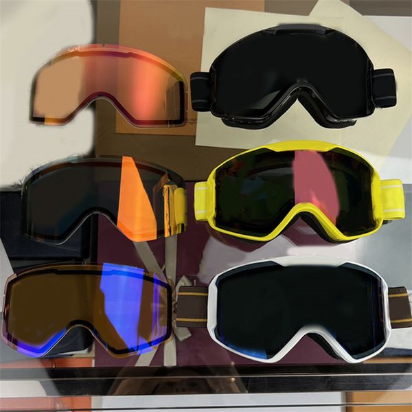 Occhiali da sci unisex vintage Occhiali da sci da uomo alla moda Occhiali protettivi da neve antiriflesso UVA/UVB