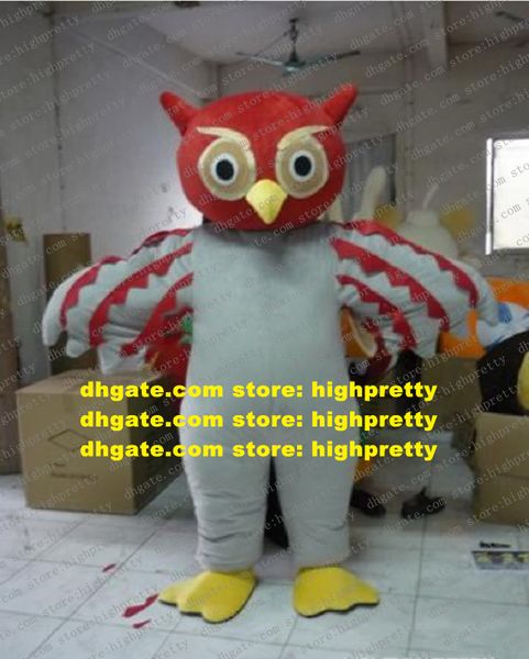 Red Head Owl Mascot Costume Adulto Personaggio dei cartoni animati Outfit Suit Galateo Cortesia Fandango Dancing Party zz7746