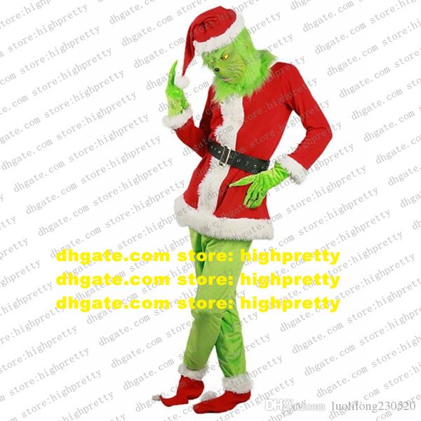 Babbo Natale Grinch ha rubato il costume della mascotte di Natale Personaggio dei cartoni animati per adulti Vestito Strada pedonale Circolare Flyer zz7946