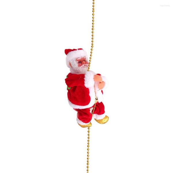 Decorazioni natalizie che si arrampicano su una bambola di peluche di Babbo Natale per la decorazione che si muove su una catena di perline da 3 piedi con musica elettrica Claus