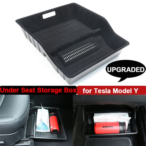 Модернизирован под коробкой для хранения сидений для Tesla Model Y 2022 Coined Organizer Case Case с автомобилем Air Outlet Cover Modely Interior Accessories