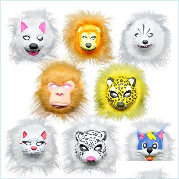 Partymasken Kinder Eva Tiermaske Löwe Leopard Halloween Spielzeug Kinder Maskerade Party Masken Geschenke Drop Lieferung Hausgarten Festlich S Dhek9