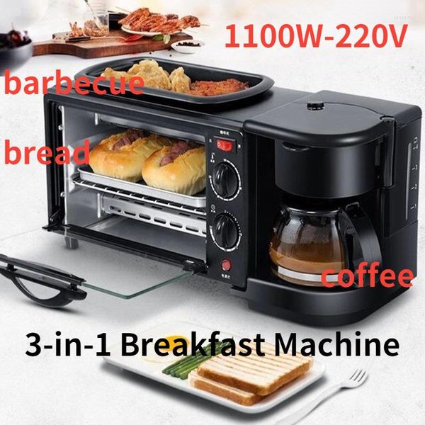 Backwerkzeuge 3-in-1-Multifunktions-Frühstücksmaschine, Brot, Kaffee