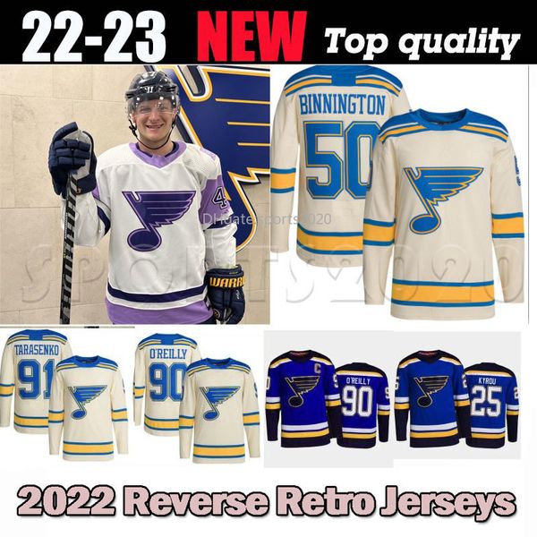 Blues 90 Ryan O'Reilly personalizado 2022 Hóquei luta contra o câncer Jersey Vladimir Tarasenko Binnington Kyrou David Perron Brayden Schenn Brandon Saad Pavel Buchnevich