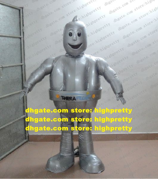 Costume da mascotte automa robot grigio argento Costume da personaggio dei cartoni animati per adulti Campagna pubblicitaria interna per l'anniversario zz7707