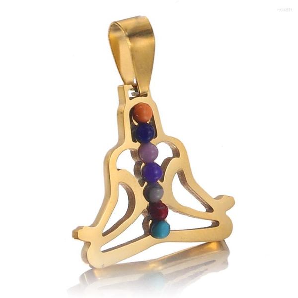 Charms Gold Diy оптовая из нержавеющая сталь йога лотос разъемы шарм медитация ручные украшения подвеска для изготовления