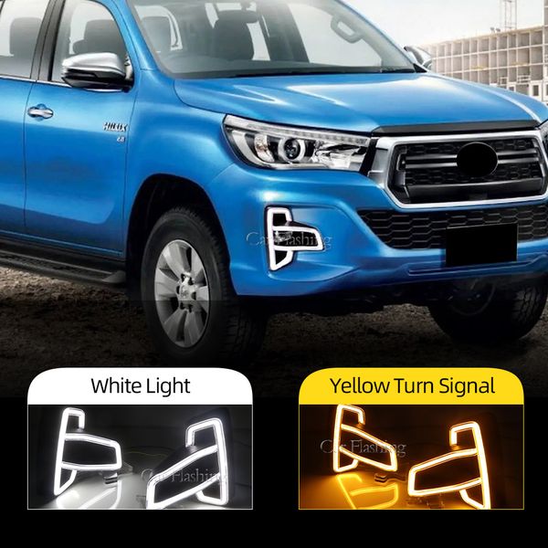 1 Set LED TOYOTA HILUX REVO ROCCO 2018 2018 2019 2020 Sarı Sinyal Arabası Drl Gün Işığı Sis Lambası