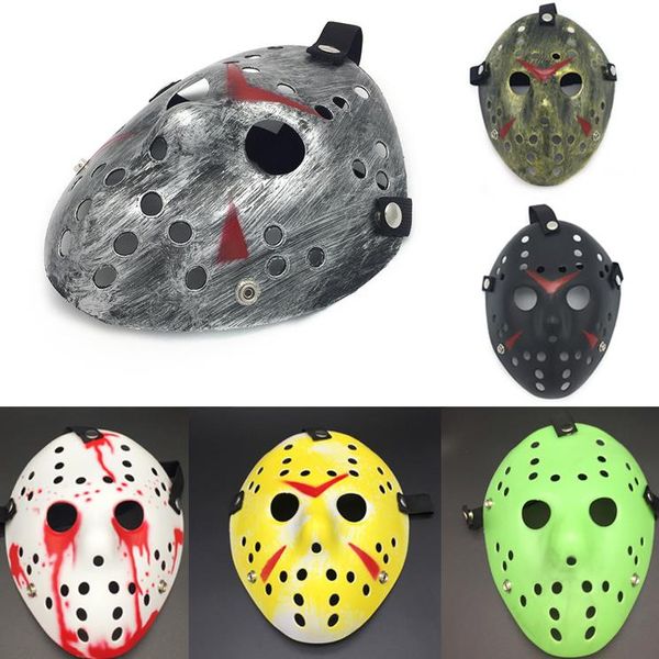 Maschere per feste in maschera Maschera di Jason Voorhees Venerdì 13 Film horror Maschera da hockey Spaventoso Costume di Halloween Cosplay Plastica SN131