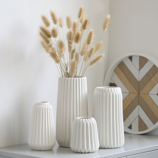 Vasi Vaso in ceramica Vasi da fiori Decorativo Decorazione moderna Casa Bianco Soggiorno Decor Accessori per la tavola Regali 221108
