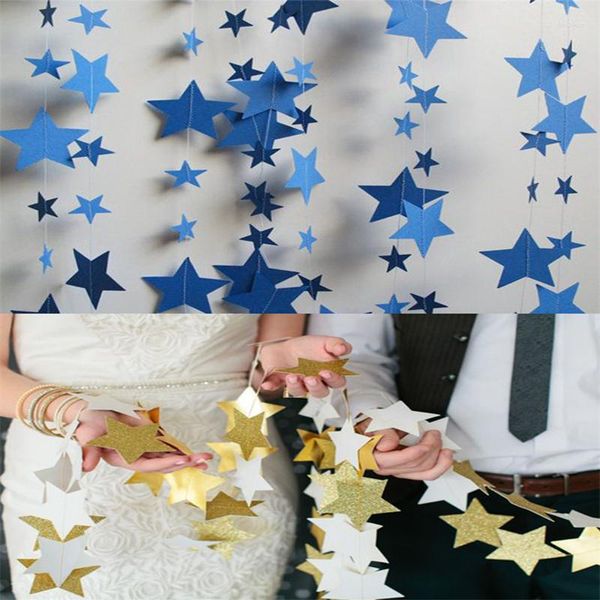 Dekorative Blumen 1PCS 4M Star Babypartys Geburtstagsparty String Banner Bunting Hochzeit Hanging Dekoration 6zsh283