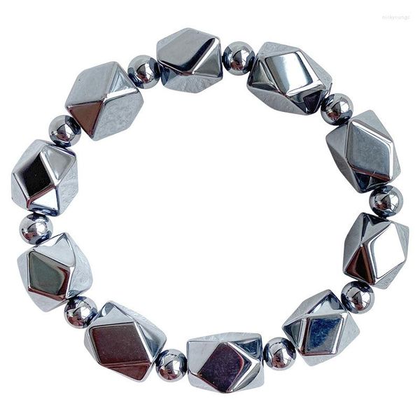 Strand Großhandel Terahertz Natursteinarmband Facettenstar Perlen Armbänder für Frauen Männer Paar Kristall Mode Schmuck