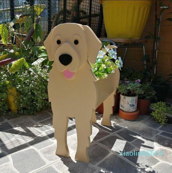 Decorações de jardim Pote de flores Design criativo Plant Bucket Animal Stretues Art Decoration Dog Planter Cat