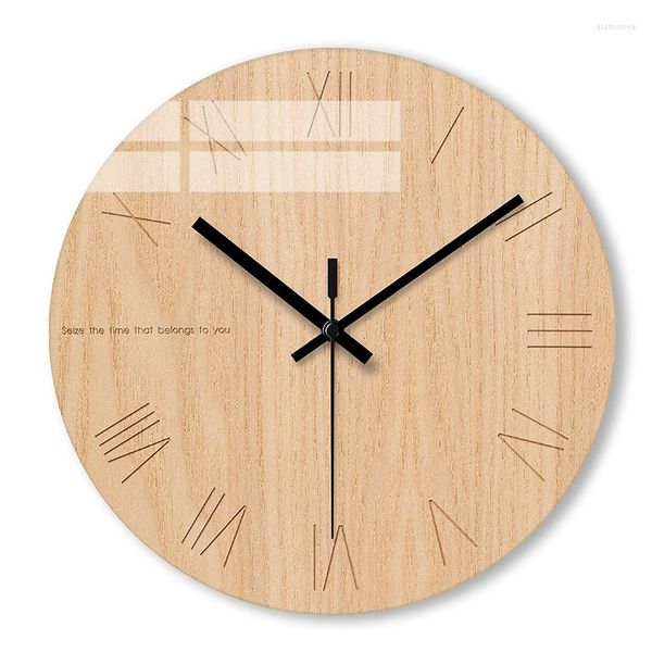 Relógios de parede relógio de design moderno mecanismo de vidro relógios decoração de casa imitação de luxo mudo