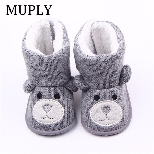 First Walkers Baby-Winterstiefel für Kleinkinder, geboren, niedliche Cartoon-Bär-Schuhe für Mädchen und Jungen, super warm haltende Schneefeld-Booties-Stiefel 221107