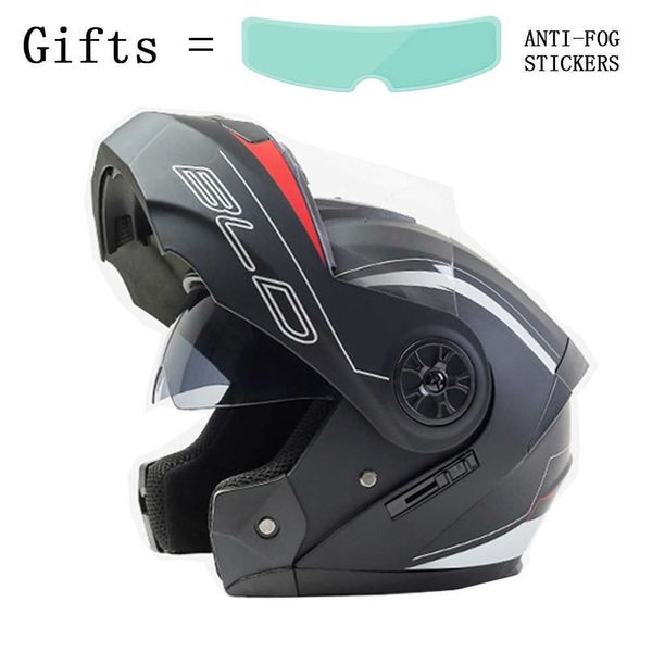 Fahrradhelme BLD Neue Dual Lens Flip Up Motorrad Helm Männer Frauen Klassische Modulare Downhill Roller Motorrad Reiten Casco Moto Capacete T221107