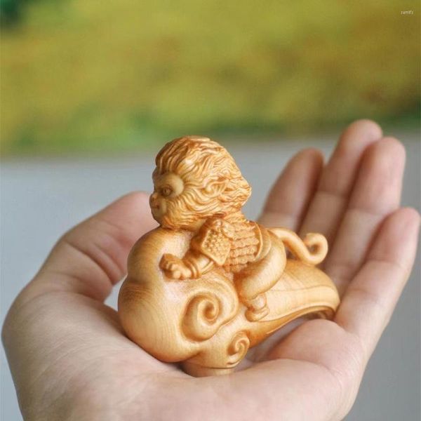 Figurine decorative TV in legno Carattere mitico Monkey King King Model Modella Scivolo Destinazione da scrivania per la scrivania per bambini